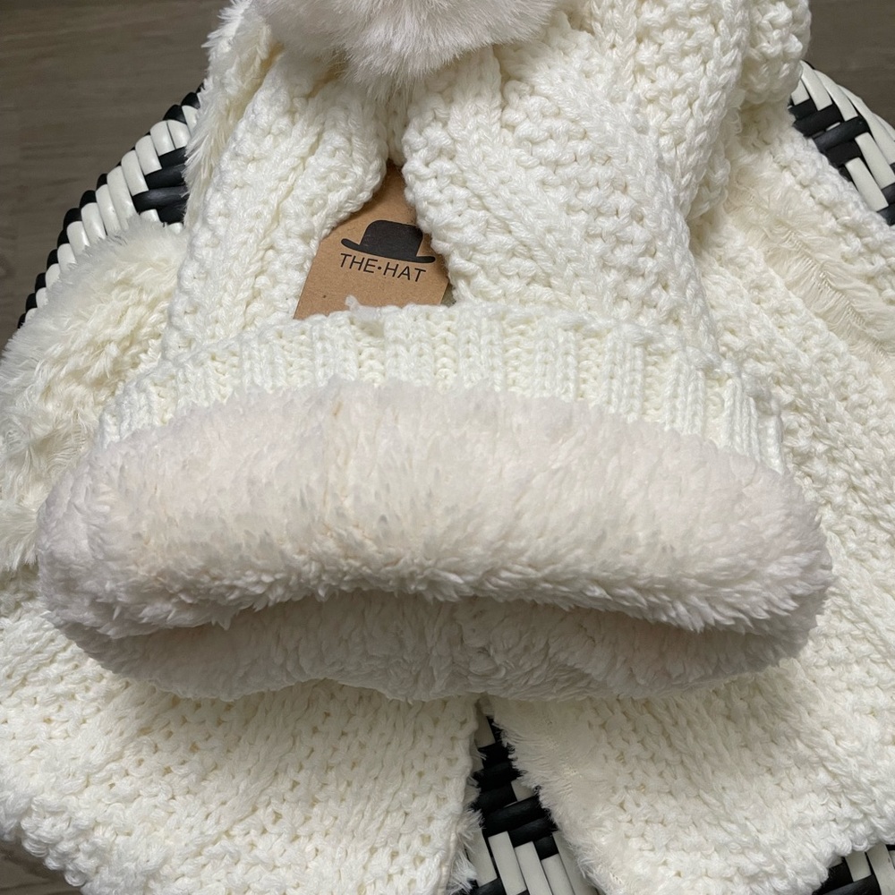 COPY - Best seller warm winter slouchy beanie hat scarf set knit beanie hat sca…